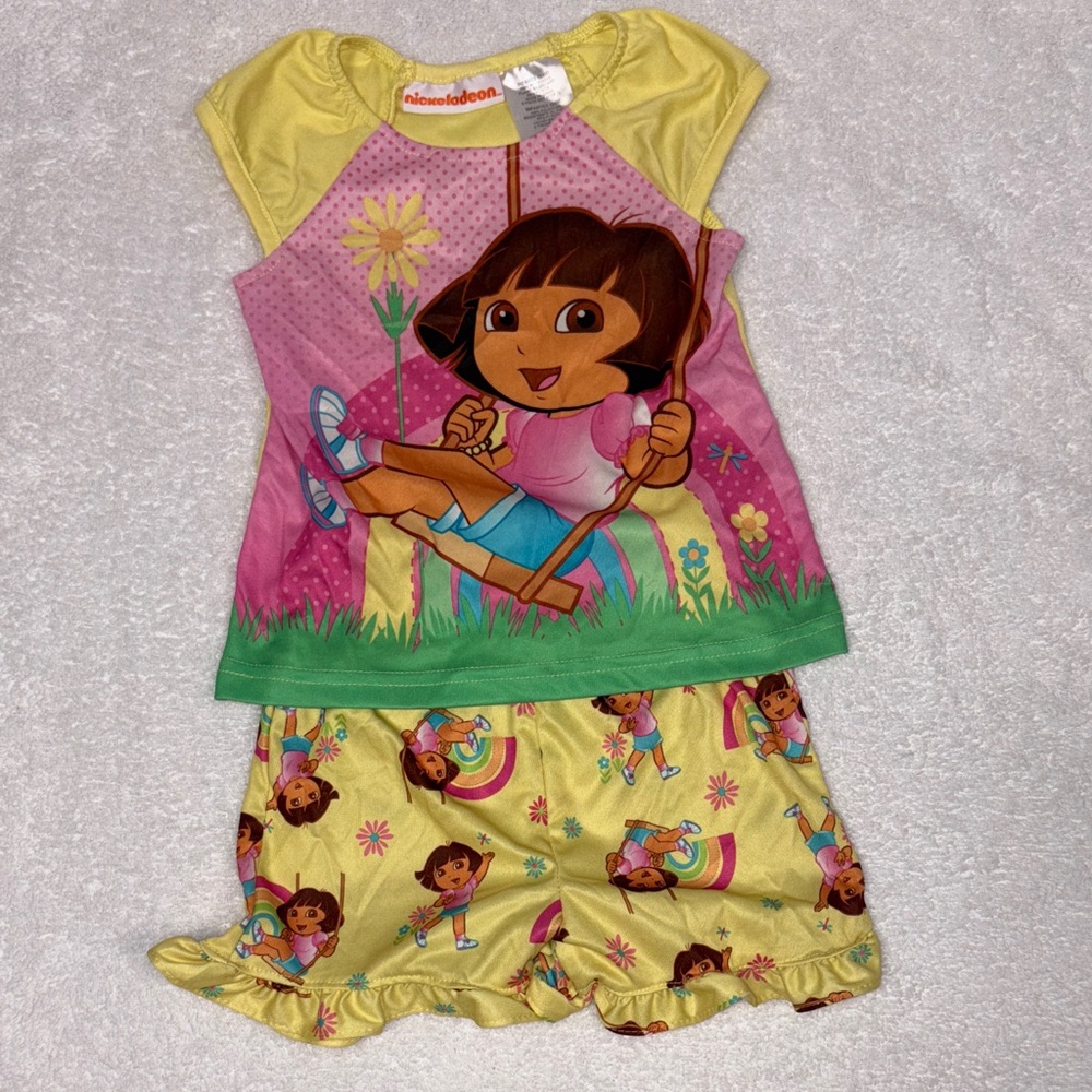 Nickelodeon Dora Yellow and Pink summer Sleepwear Set 24m